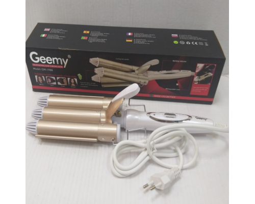 Тройная плойка для создания красивых локонов Geemy PROFESSIONAL HAIR CURLING IRON 22 см