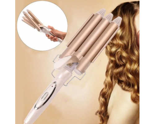 Тройная плойка для создания красивых локонов Geemy PROFESSIONAL HAIR CURLING IRON 22 см