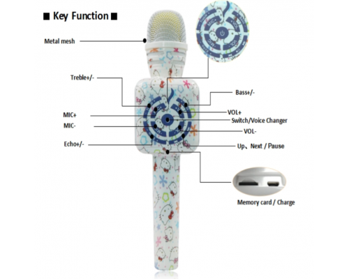 Беспроводной караоке микрофон Love Echo YL-200