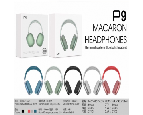 Беспроводные наушники P9 Macaron Headphones