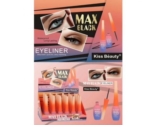 Подводка для глаз EYELINER MAX BLACK Kiss Beauty чёрная