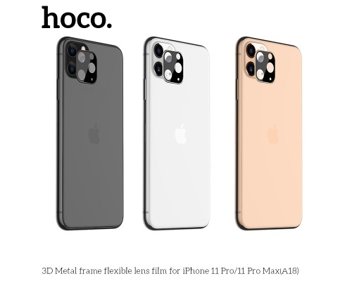 Защитное стекло HOCO A18 на объектив камеры для iPhone 11 Pro/11 Pro Max, серебряный