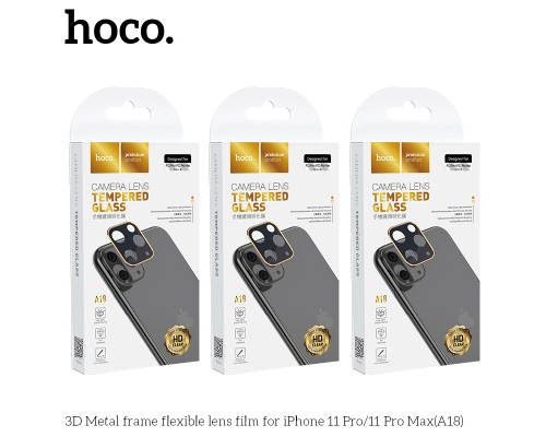 Защитное стекло HOCO A18 на объектив камеры для iPhone 11 Pro/11 Pro Max, серебряный