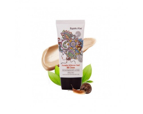 Солнцезащитный крем с муцином улитки Farm Stay Formula All-in-one Snail Sun BB Cream