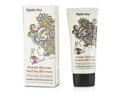 Солнцезащитный крем с муцином улитки Farm Stay Formula All-in-one Snail Sun BB Cream