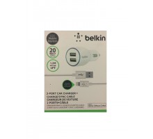 Belkin автомобильное зарядное устройство на 2 выхода с кабелем для IPhone