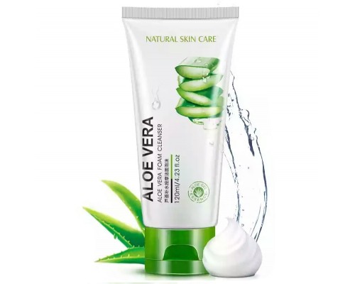 Увлажняющая и очищающая пенка для лица с экстрактом алоэ вера Aloe Vera Foam Cleanser