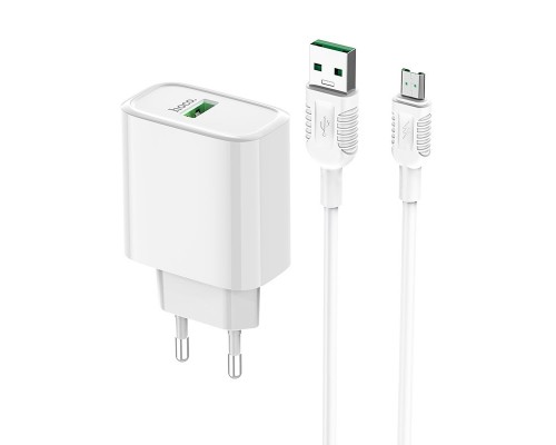 Зарядное устройство HOCO C69A 5A, белый, micro-USB,22.5W, быстрая зарядка