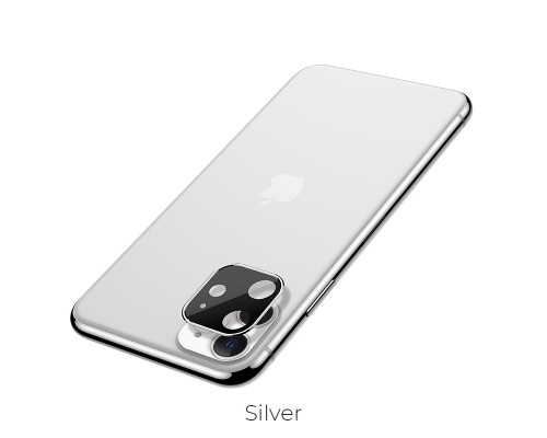 Защитное стекло HOCO A18 на объектив камеры для iPhone 11, серебристый