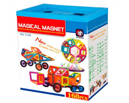 Магнитный конструктор ведро Magical Magnet Xinbida 7168 168 деталей