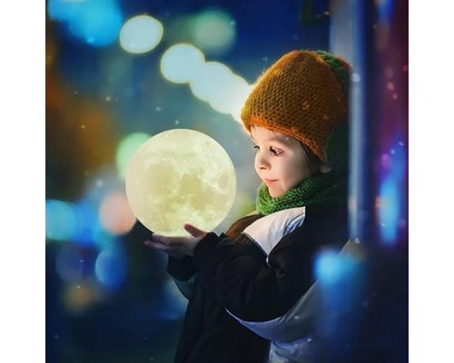 Светильник-ночник 3D шар Луна Moon Lamp с пультом, 15 см