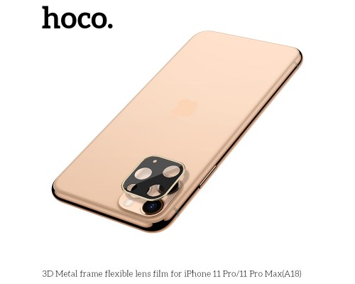 Защитное стекло HOCO A18 на объектив камеры для iPhone 11 Pro/11 Pro Max, золотой