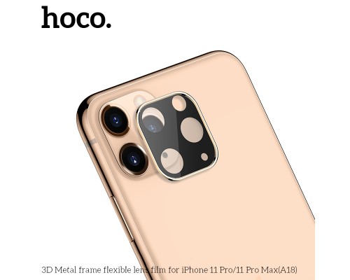 Защитное стекло HOCO A18 на объектив камеры для iPhone 11 Pro/11 Pro Max, золотой