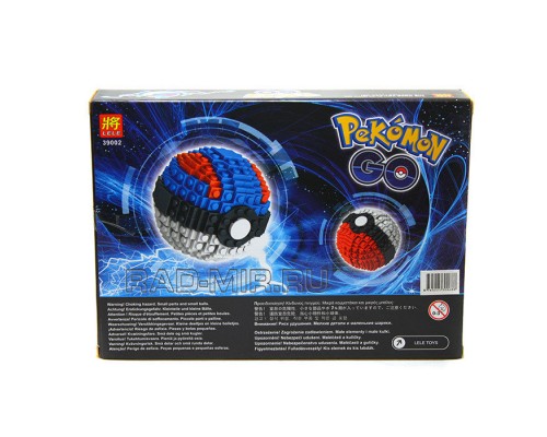 Конструктор Покемон Pokeball 234 детали Lele 39002 (синий)