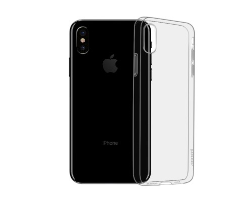 Чехол HOCO TPU Light Series для iPhone XS max черный прозрачный 0,8 мм