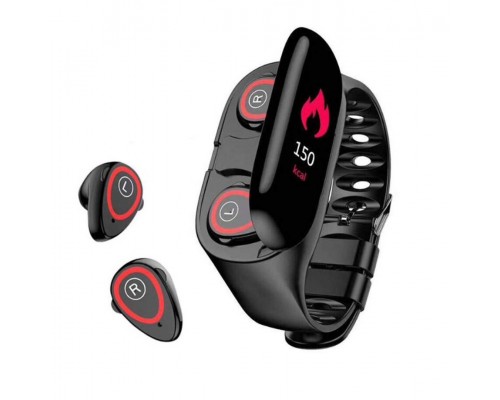 Фитнес браслет с наушниками M1 Smart bracelet with TWS Earbuds BT 5.0