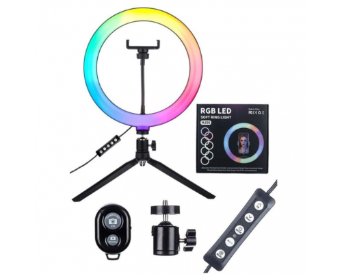 Цветная кольцевая лампа со штативом RGB LED Soft Ring Light MJ26