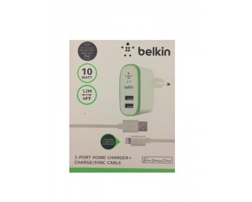 Belkin сетевое зарядное устройство с двумя портами и кабелем для IPhone