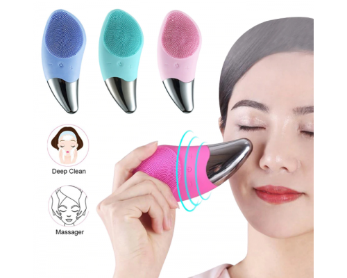 Электрическая силиконовая массажная щётка для чистки лица Sonic Facial Brush