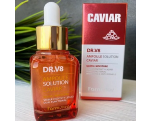 FarmStay DR.V8 Ampoule Solution Caviar Ампульная сыворотка для лица с экстрактом икры