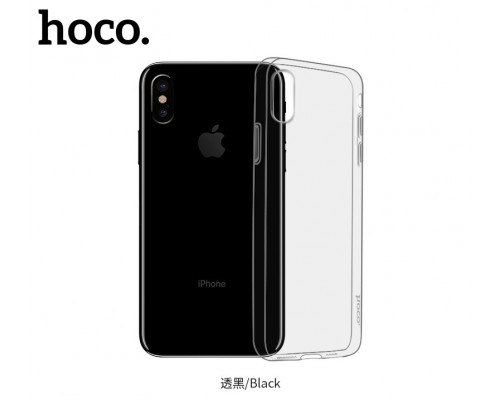 Чехол HOCO TPU Light Series для iPhone XS черный прозрачный, 0,8 мм