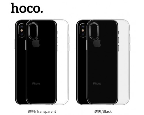 Чехол HOCO TPU Light Series для iPhone XS черный прозрачный, 0,8 мм