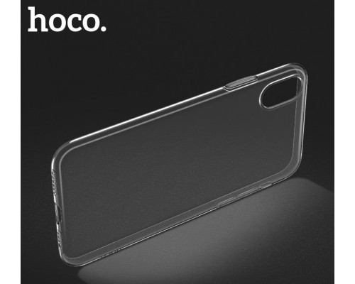 Чехол HOCO TPU Light Series для iPhone XS черный прозрачный, 0,8 мм