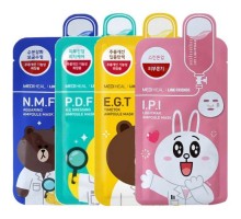 Тканевая осветляющая маска Mediheal Line Friends E.G.T Timetox Ampoule mask