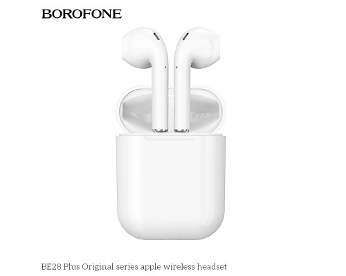 Беспроводные наушники BOROFONE BE28 Plus Original apple, Bluetooth, 400 мАч, Белый, Hands-free