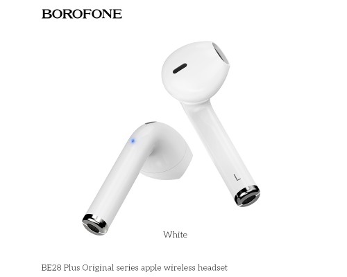 Беспроводные наушники BOROFONE BE28 Plus Original apple, Bluetooth, 400 мАч, Белый, Hands-free