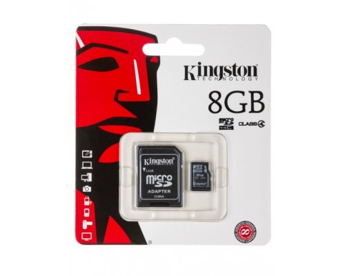 Карта памяти Kingston 8 Gb с адаптером