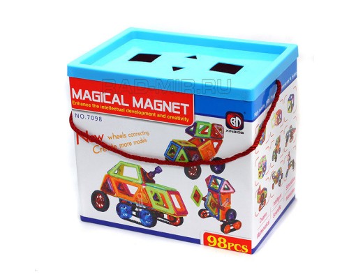 Магнитный конструктор ведро Xinbida Magical Magnet 7098-98 98 деталей