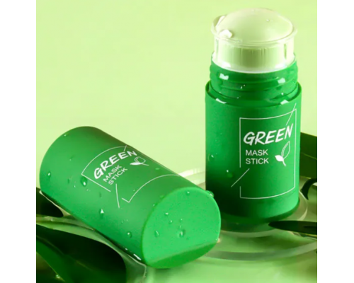 Green Mask Stick 40 гр Глиняная Маска Стик для глубокого Очищения и Сужения пор с экстрактом Зелёного Чая